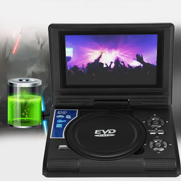 7inch Portable DVD DVD-RW CD CD-R/RW EVD VCD Player with Remote