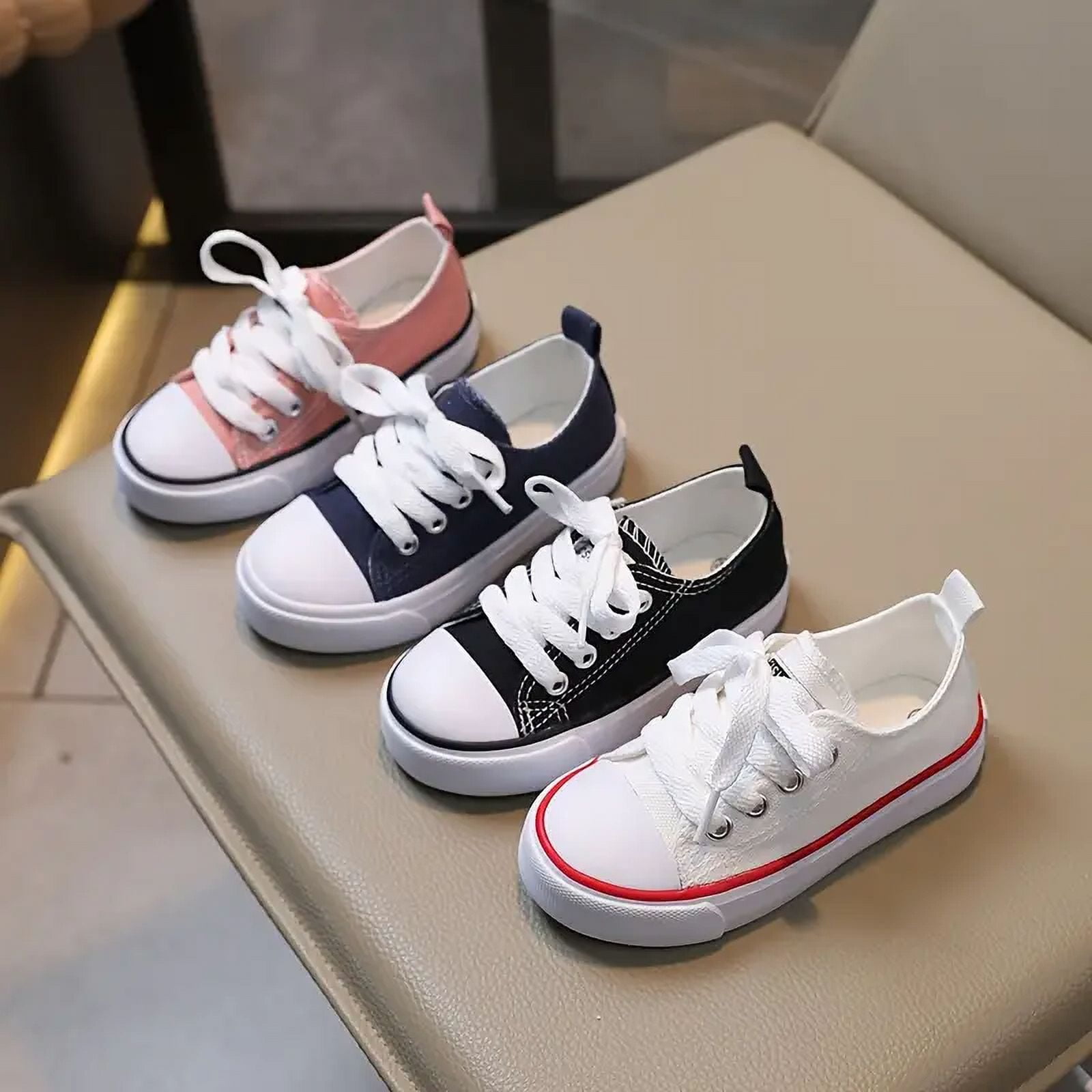 Girls canvas trainers hotsell