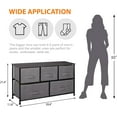 thumbnail image 2 of SLSRFD 5 Drawer Dresser for Bedroom Fabric Chest of Drawers for Closet Wide Clothes Storage Organizer with Heavy Duty Steel Frame and Wood Top, Grey, 2 of 8