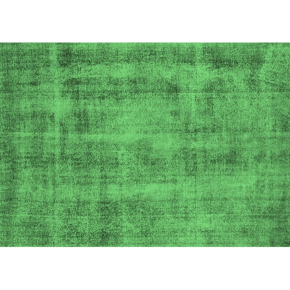 Ahgly Company Indoor Rectangle Oriental Emerald Green Industrial Area Rugs, 2' x 5'