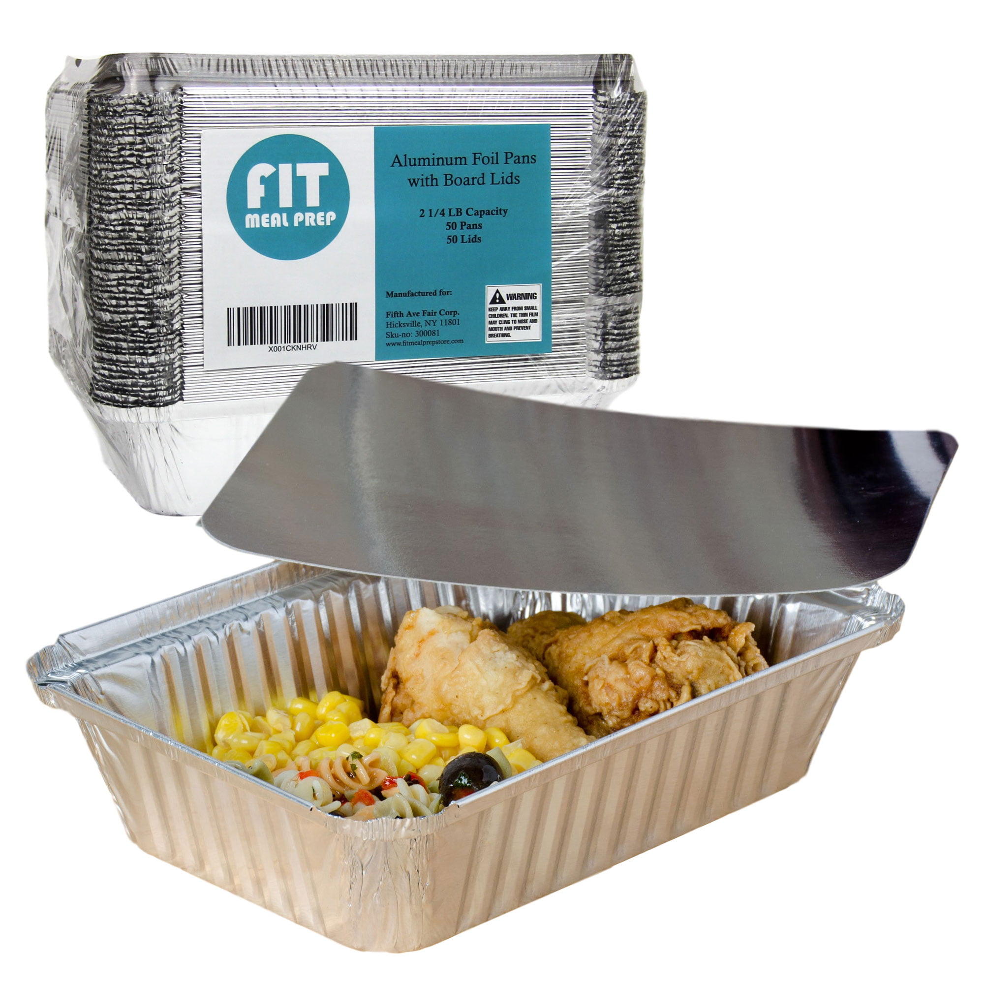 36oz Takeout Foil Pans with Lids, Disposable Aluminum Trays (8.7 x 6.2 x  2.1 In, 50 Pack), PACK - Kroger