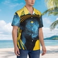 thumbnail image 2 of Lsque Stylish Yellow Dog pattern Hawaiian Shirt for Men, Unisex Summer Beach Casual Short Sleeve Button Down Shirts-Large, 2 of 9
