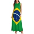 thumbnail image 2 of Flag of Brazil Long Dress women dress summer women's suit evening dresses luxury 2025 summer dresses womens 2025 Dress, 2 of 6