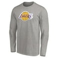 thumbnail image 2 of Men's LeBron James Heathered Gray Los Angeles Lakers #6 Playmaker Name & Number Long Sleeve T-Shirt, 2 of 3