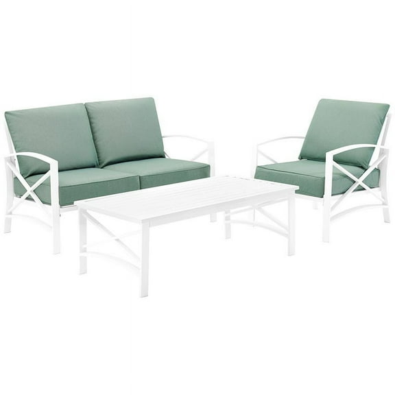 Afuera Living 5-Piece Metal Outdoor Sofa Set in Mist Green/Oil Rubbed Bronze