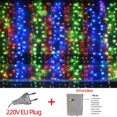 thumbnail image 3 of Decoraciones navideñas de Año Nuevo para el hogar al aire libre Cortina de luces LED impermeables Cadena de carámbanos Guirnalda de calle en la casa Invierno, 3 of 5