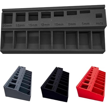 ABPETE M3 Screw Organizer M3 Bolt Sorter Bolt/Screw Length Sorter Tray with 7 Measuring Slots for Hardware and Small Parts Storage (Black)