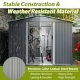 thumbnail image 6 of 8x6 FT Outdoor Tool Storage Shed with Metal Foundation & Lockable Doors,  All Weather Metal Sheds for Garden, Patio, Backyard, Lawn, Gray, 6 of 9