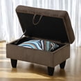 thumbnail image 4 of JESTOP 28.5" Ottoman with Storage, Fabric Ottoman Foot Rest Stool, Rectangle Upholstered Footstool, Storage Bench, 4 of 7