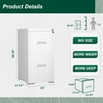 thumbnail image 3 of Superday 2 Drawer File Cabinets, 18” D Vertical File Cabinet with Lock, Locking Filing Cabinet for Home Office, White Metal Filing Cabinets for Hanging Letter/Legal Folders, Easy Assemble, 3 of 14