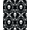 Black White, Pattern 13, variant on ODIKA 8'x10' Washable Area Rug Non-Slip Chair-Friendly Mat Skull Pixelated Beast Cranium Geometric Block Framework Edgy for Dining Room, Large Office, Lounge