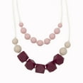 thumbnail image 3 of Nuby Teething Trends Teething Necklace, Pink/Red Double Strand Silicone Jewelry, 3 of 8