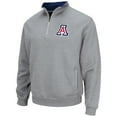 thumbnail image 2 of Men's Colosseum Heathered Gray Arizona Wildcats Tortugas Team Logo Quarter-Zip Jacket, 2 of 3
