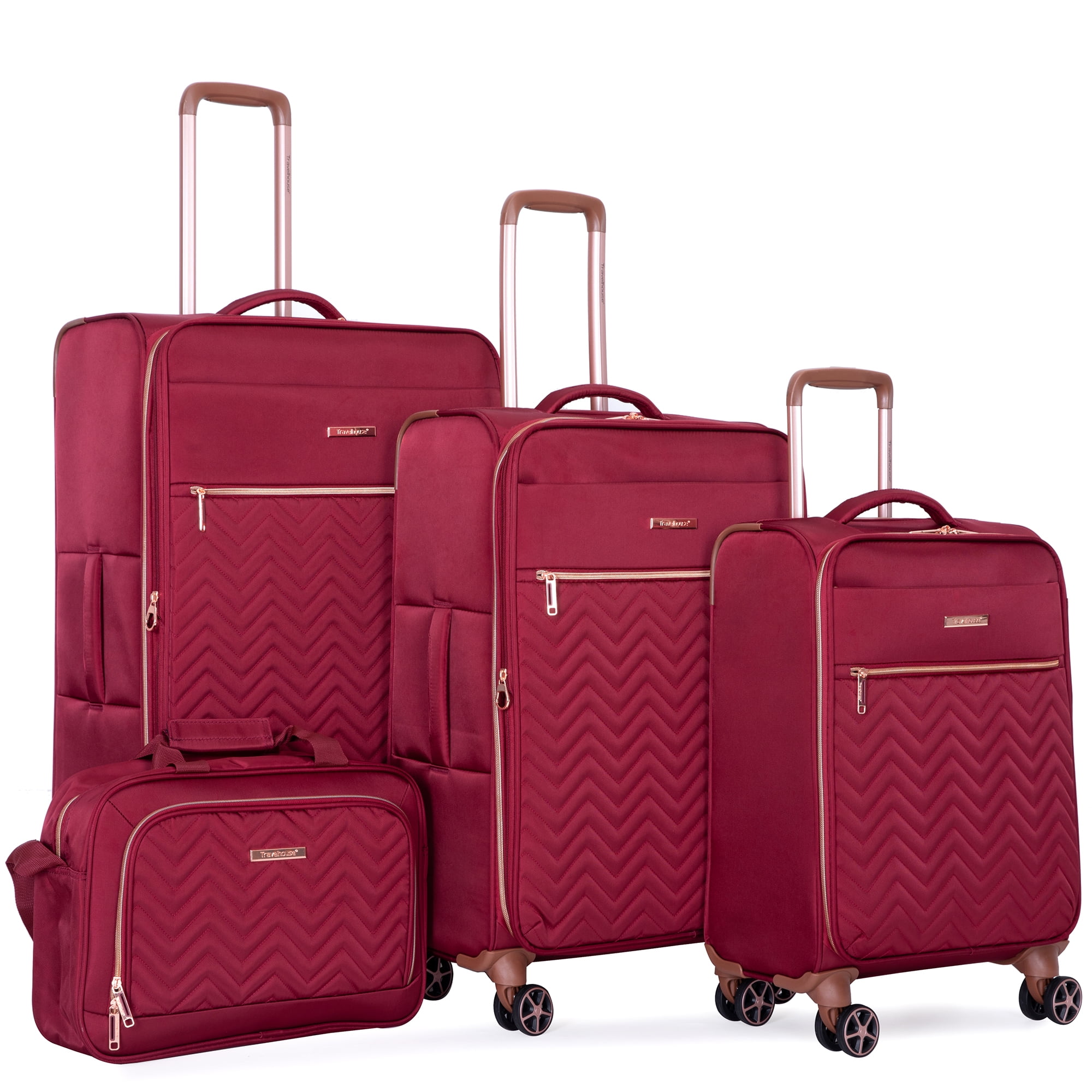 Zimtown 4-Piece Luggage Set, ABS Hardshell Suitcase, Double