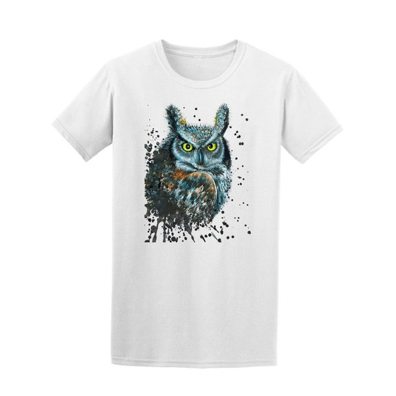 Watercolor Of Owl Hand Drawn Tee Men's -Image by Shutterstock