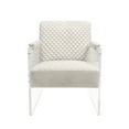 thumbnail image 5 of Pasargad Home Tribecca Modern Acrylic & Velvet Accent Chair in Ivory, 5 of 7
