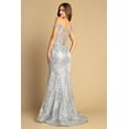 thumbnail image 3 of Women's Adora Design 3123 Off Shoulder Glitter Mermaid Formal Prom 2026 Gown Champagne Goldish Beige Size L, 3 of 4
