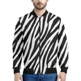 thumbnail image 3 of Chaqueta con estampado de cebra abstracto para hombre y mujer, ropa con estampado 3D de flores, sudadera informal con cremallera, ropa de calle, abrigo, 3 of 5