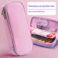 thumbnail image 4 of Hvmvliv Pencil Pouch Nylon Pencil Case Purecolor Large Capacity Pencil Bag Multifunctional Pencil Bag Cute Practical Pencil Bag Universal Multicolor Optional Pink, 4 of 7