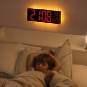 Mpow 10.5 Digital Wall Clock Large Display, with Remote Control, Dual Alarm Clock for Bedroom, 9 Colors, Adjustable Brightness & Volume, Auto DST, ℃/℉, 40 Minutes Countdown