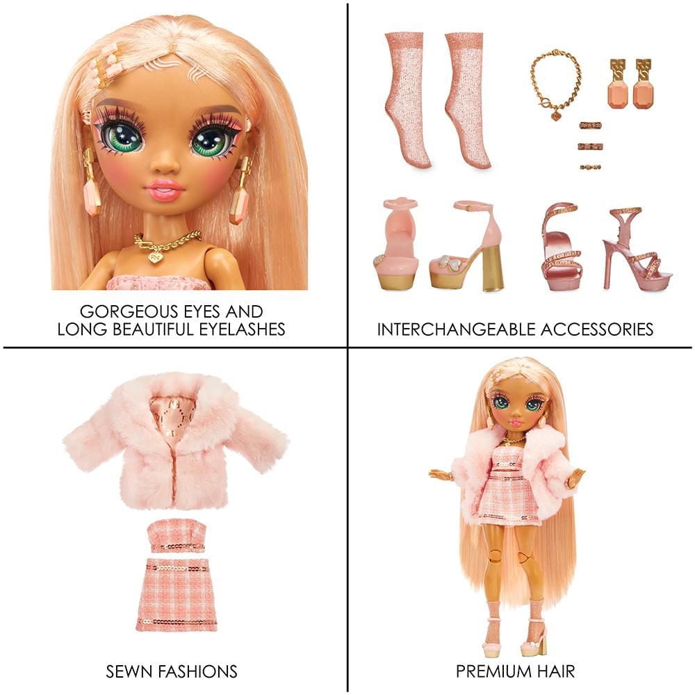 Rainbow Vision Rainbow High Rainbow Divas – Poupée-mannequin Sabrina St. Cloud (rose-quartz rose)
