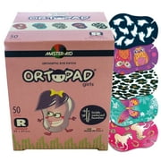 Ortopad® Bamboo Eye Patches for Girls, 50/Box (Regular Size), Ghosts(Glow-in-the-dark)/Owls Pack