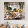 thumbnail image 3 of Farmhouse Kitchen Curtains, Rustic Farm Animals Rooster Chicken Pig Cow Sunflower Patterned Rural Country Style Window Curtains for Cafe Bedroom Living Room 2 Panels, 52"x84" Inch, 3 of 5