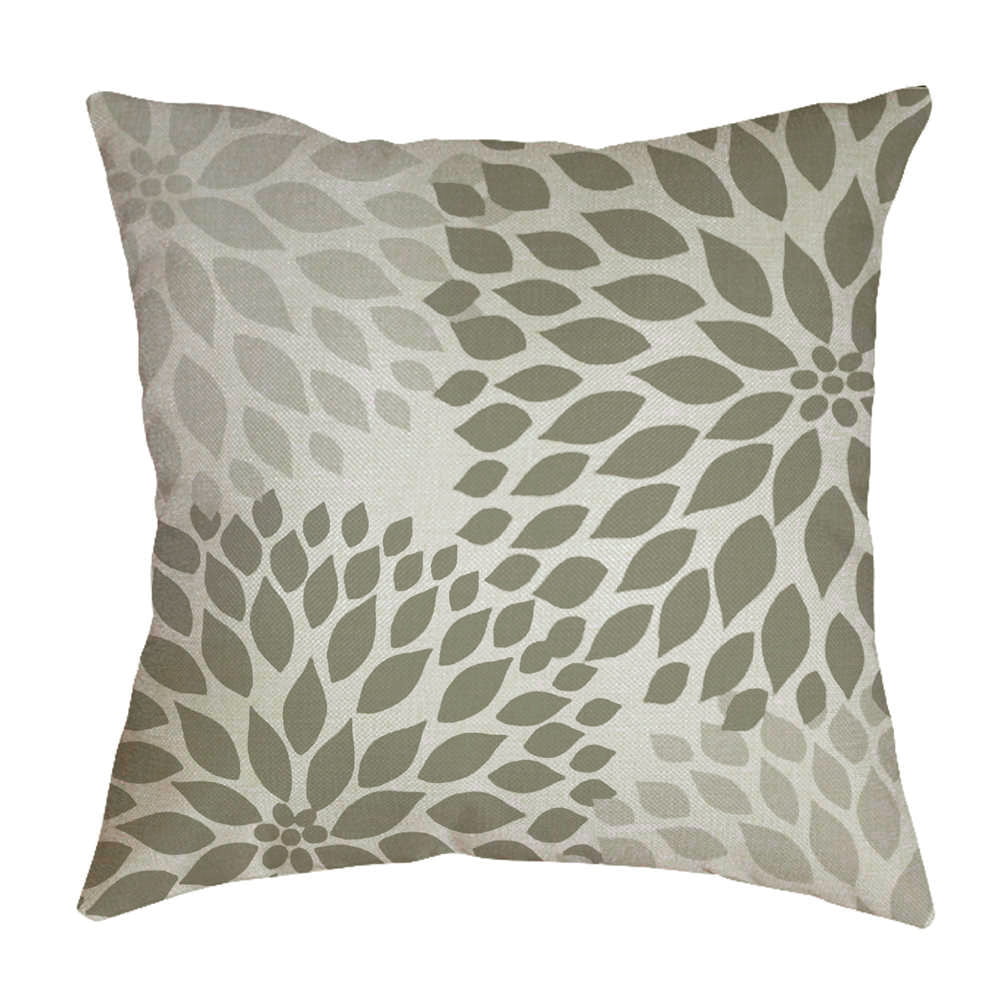 Green Leaf Cotton Linen Cushion Covers Waist Throw Pillow Case Sofa Decorations