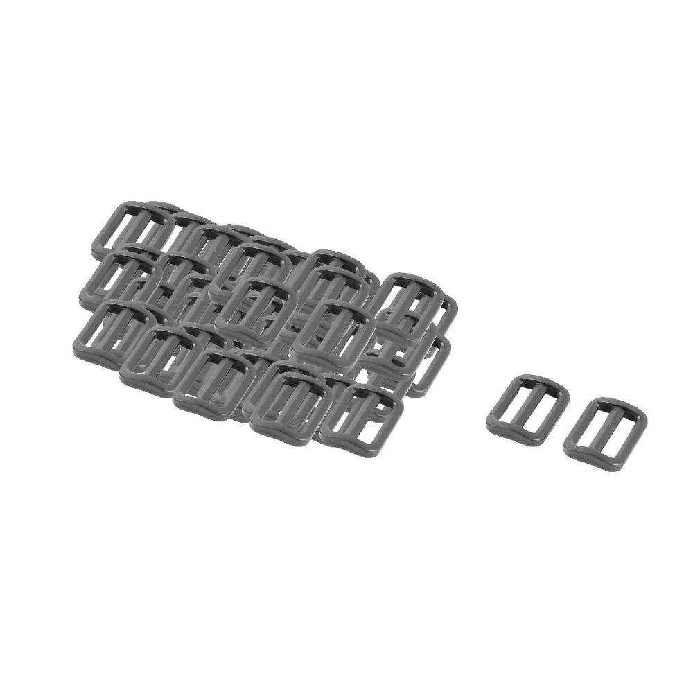 Bag Plastic Strap Adjustive Connecting tri Buckle Fastener Black 50 Pcs
