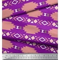 thumbnail image 2 of Soimoi Purple polyester Crepe Fabric Aztec Geometric Decor Fabric Printed Yard 42 Inch Wide, 2 of 3