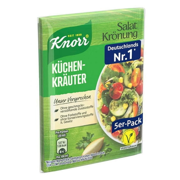 Knorr Salat Kroenung Kuechen-Kraeuter (Kitchen Herbs) 5-Pack 45g (5 x 9g)