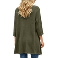 thumbnail image 6 of Lenpel Womens Fall Cardigans Ribbed Knit 3/4 Sleeve Open Front Casual Lightweight Outerwear Flowy Comfy Soft Solid Color Coats(Army Green,Medium), 6 of 6