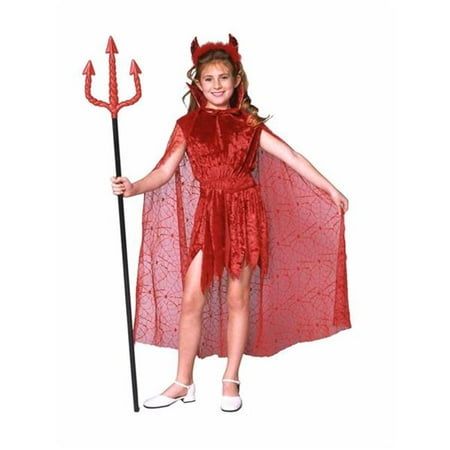 Glamour Devil With Cape Costume - Size Child-Small