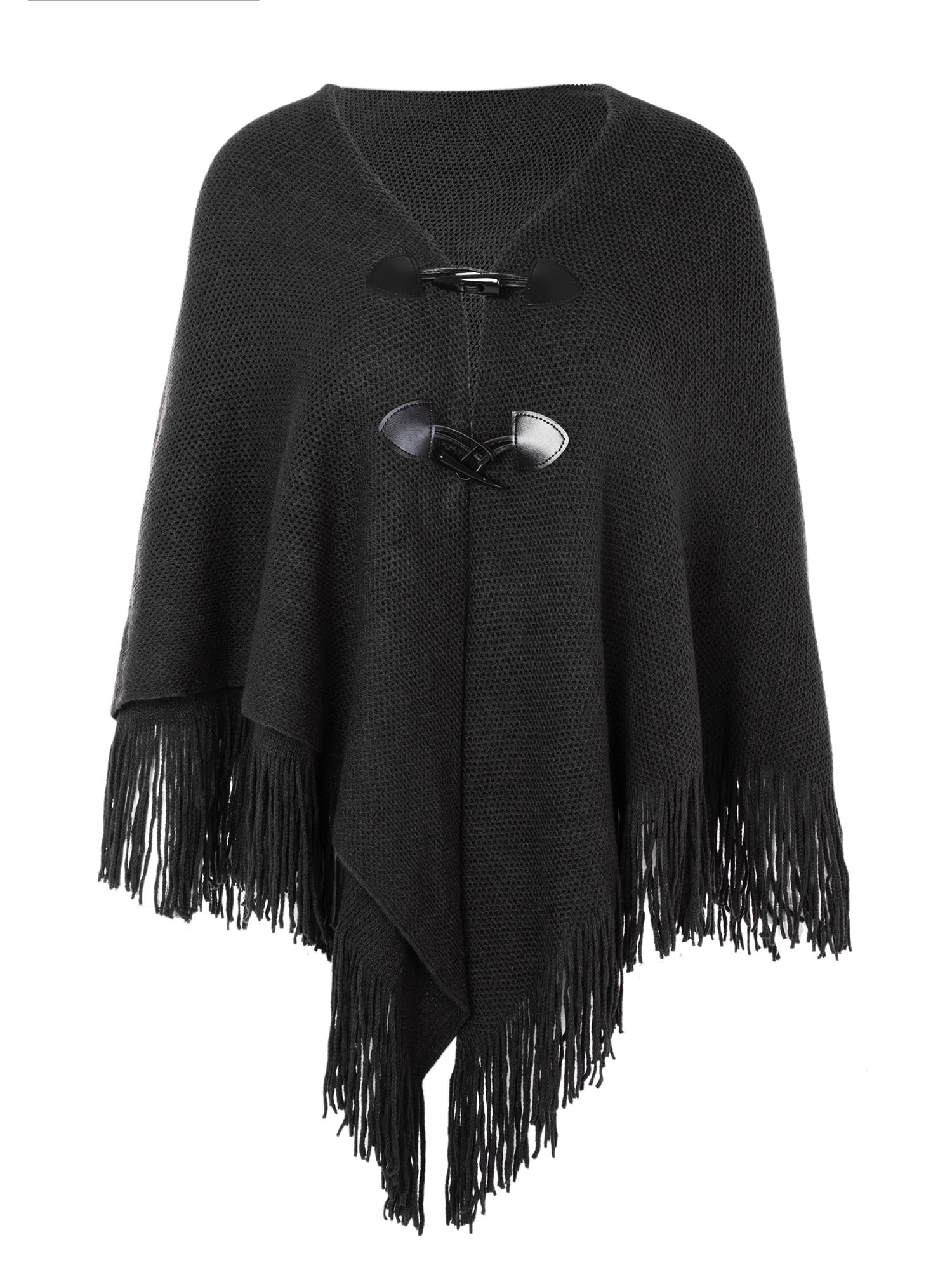 FOCUSSEXY Womens Poncho Cape Winter Batwing Khaki Poncho