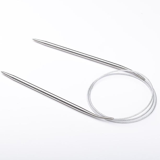 Agujas circulares de acero con cable flexible, alfileres de tejer circulares fijos de metal para proyectos grandes de tejer mantas, para manos con artritis (4 piezas, S ZefeiWu 1327533536226