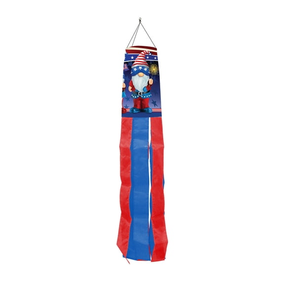 Briarwood Lane Everyday Patriotic Gnomes Windsock Wind Twister 40x6 Wind Spinner