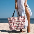 thumbnail image 6 of Gaeub Rocket Pattern Beach Travel Bag, Multi-Pocket Beach Bag, Summer Vacation Bag, Beach Essentials Tote, 6 of 7