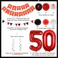 thumbnail image 6 of Red 50th Birthday Decorations for Men Women Happy Birthday Party Decorations Banner Swirls Balloons for Him Her Birthday Decor for 50th Birthday Anniversary Party Supplies, 6 of 6
