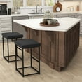 thumbnail image 4 of Costway 30" Barstools Set of 2 Upholstered Bar Height Chairs PU Leather w/Footrest Black, 4 of 7