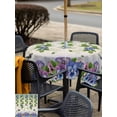 thumbnail image 6 of Square Outdoor Tablecloth with Umbrella Hole Spring Flowers Outside Table Cloth Waterproof Patio Table Cover Summer Rustic Botanical Butterfly Burlap Zipper Tablecloths for Picnic Camping 54x54 Inch, 6 of 8
