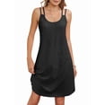 thumbnail image 2 of Women's Cover Up Dresses Eyelet Loose Sleeveless Sundresses Tank Dress for Summer Casual Black S, 2 of 10