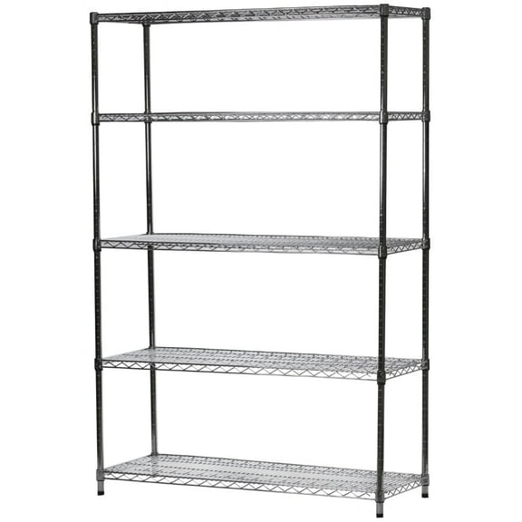 Shelving Inc. 21"d x 48"w x 64"h Chrome Wire Shelving with 5 Tier Shelves, Weight Capacity 800lbs Per Shelf
