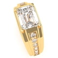 thumbnail image 3 of Men's White Topaz Diamond Channel Ring In Solid 14k Yellow Gold, 3 of 6