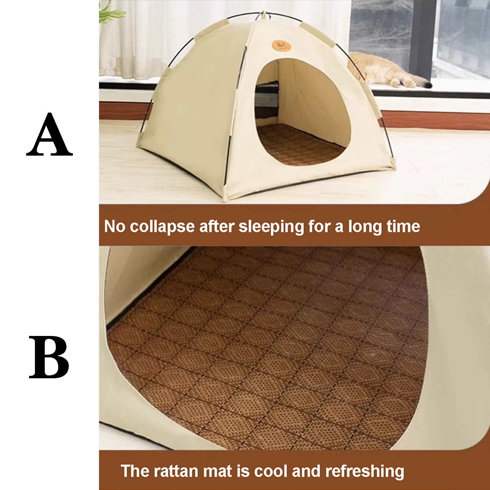 Foldable Enclosed Pet Kennel Tent with Removable Cushion for Indoor and Outdoor Use Breathable Washable Dog Cat Bed