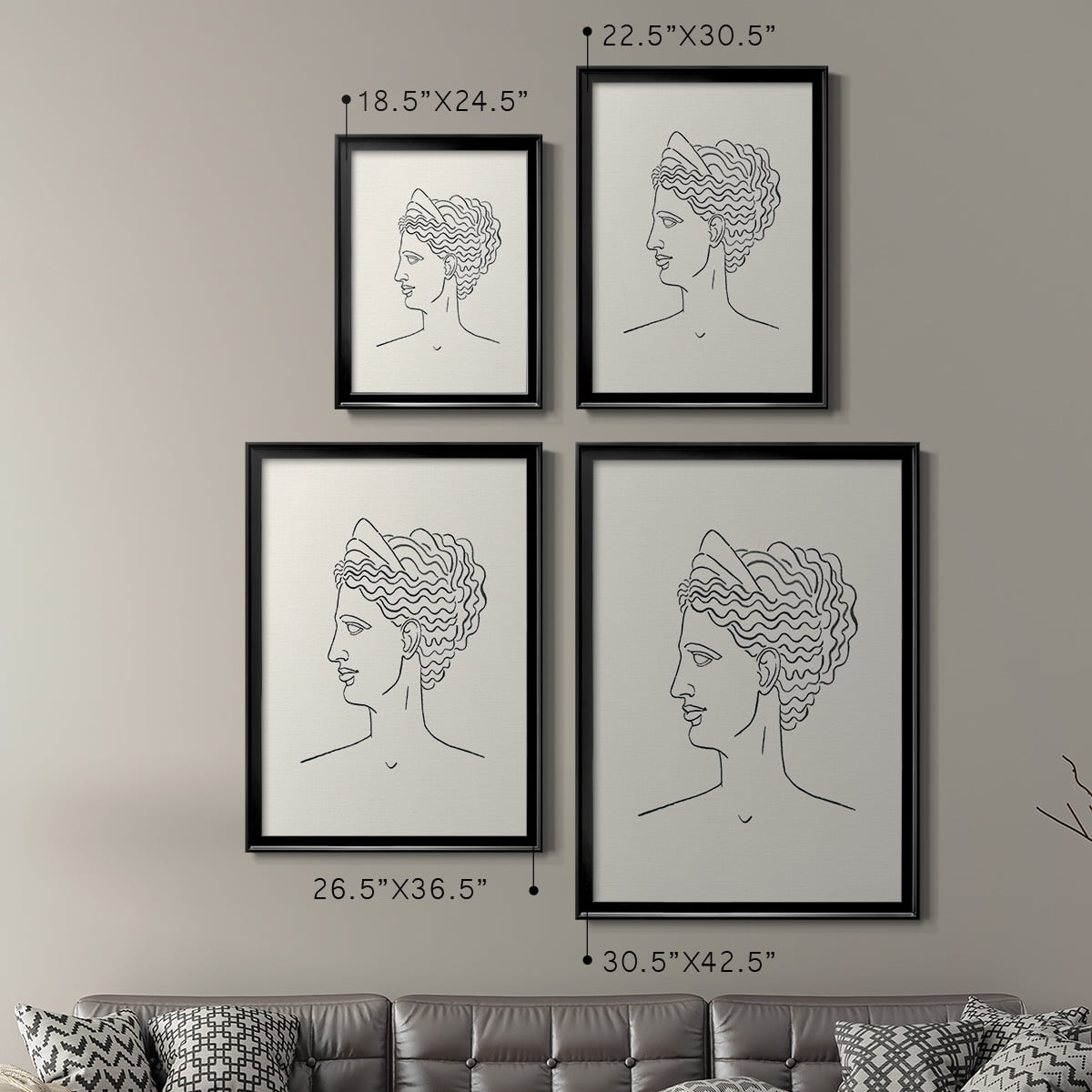 Greek Busts III Premium Framed Print - Ready to Hang