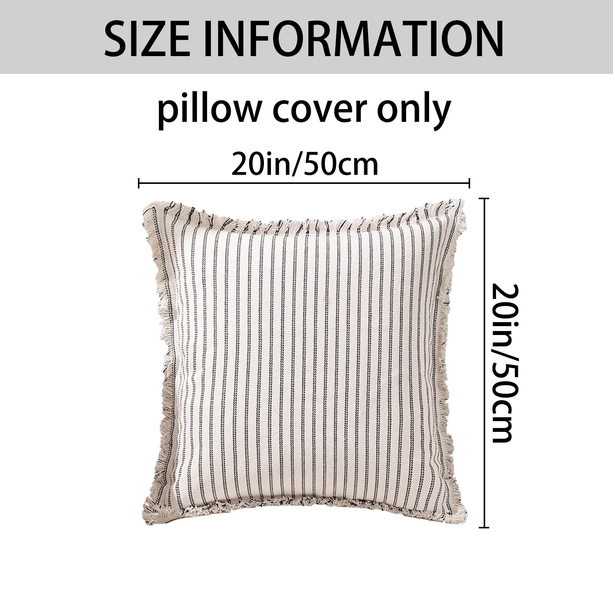 Unique Bargains 4 Pcs Classical Striped Throw Pillow Cover Black/Blue 20" x 20"