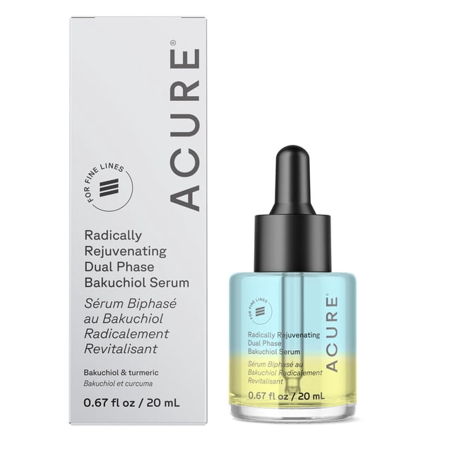Acure | Sérum rejuvenecedor de Bakuchiol | Alternativa vegetal al retinol para atenuar líneas de expresión, 30 ml