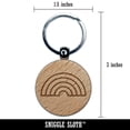 thumbnail image 2 of Cute Rainbow Round Keychain Charm Tag - Engraved Wood, 2 of 6