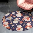 thumbnail image 4 of Christmas Cartoon Snowman Round Carpet Circle Rug Outdoor Patio Area Rug Washable Large Area Rugs Hallway Room Decor Fitness Mats, 4 of 8