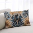 thumbnail image 2 of Navy Blue Brown Throw Pillow Cover 16 x 24 Inch Decorative Pillow Cover Tropical Vintage Botanical Palm Leaves Lumbar Pillowcase Seasonal Rectangle Cushion Case for Couch Sofa Bed Living Room, 2 of 7